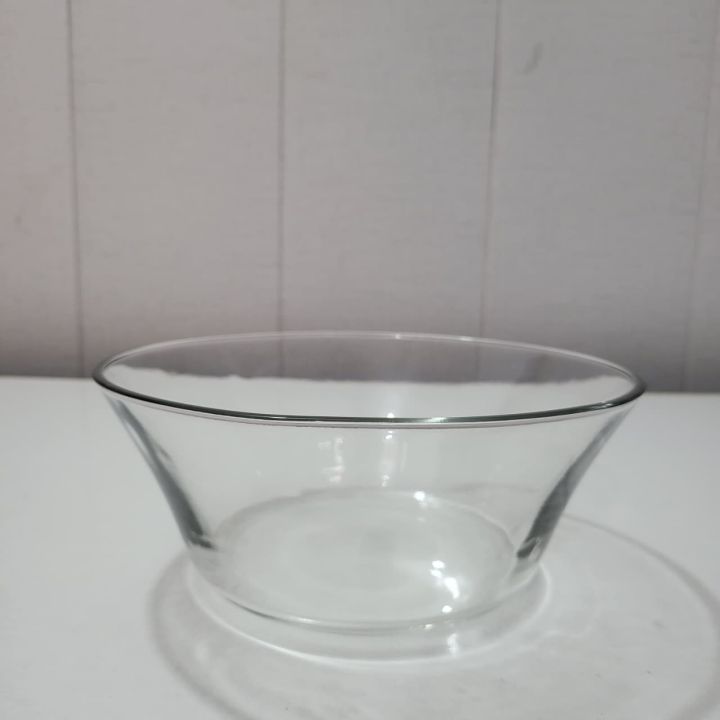Translucent Glass Textured Large Glass Bowl |Textured Salad, Dessert Serving Bowl | Crystal Clear ...