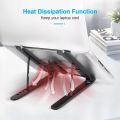 Adjustable Laptop Stand 8 Adjustable Levels Non-Slip Plastic Silicone and Aluminum Foldable & Light Weight Laptop Stand, Adjustable Portable Notebook Holder, Air Cooling Fan Stand, Compatible with All Laptops. 