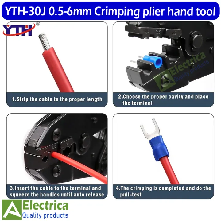 YTH%20YH-30J%20Insulated%20Wire%20Terminals%20Connectors%20Ratcheting%20Crimper%2020-10AWG(0.5-6mm%C2%B2)%20by%20Electrica%20-%20Image%204