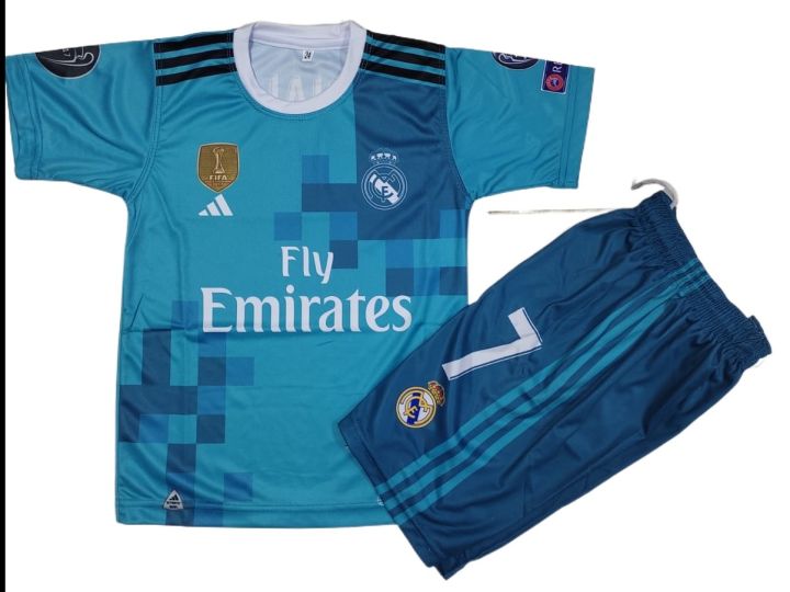 ronaldo real madrid l foot ball kit  for kid grey