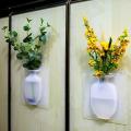 1 Piece Silicone Flower Vase Sticky Flower Vases Adhesive Wall Hanging Vase Removable Flower Pot Decoration for Refrigerator Glass Window Mirror Home Office Decor. 