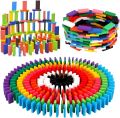 Wooden Domino Blocks 100 Pcs Colorful Educational Game for Kids. 
