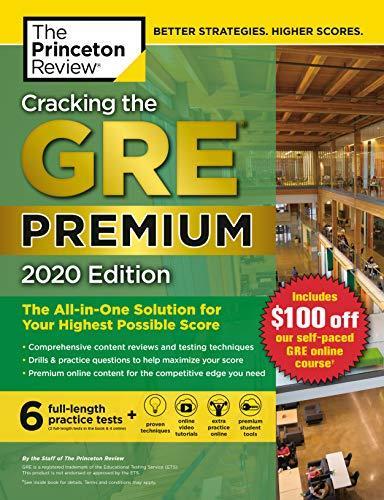 Liberty Books | Cracking The Gre Premium Edition With 6 Practice Tests, 2020: The All-In-One Solution For Your Highest Possible Score (Graduate School Test Preparation) by The Princeton Review (100% Original)