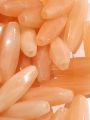 Acrylic Long Cut Marble Textured Peach Beads for DIY Crafts - Pack of 40gms - Ideal for DIY, Crafting, Jewelry Making, Jewelry, and Dress Accessories.. 