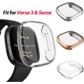 Soft Silicone Full Screen and Body Cover Protector For Fitbit Versa 3 and Fitbit Sense Smart Watch Full Body Case Cover. 