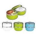 Stainless Steel Lunch Box - 2 Layers - Multi Colour By EverGreen Store Karachi. 
