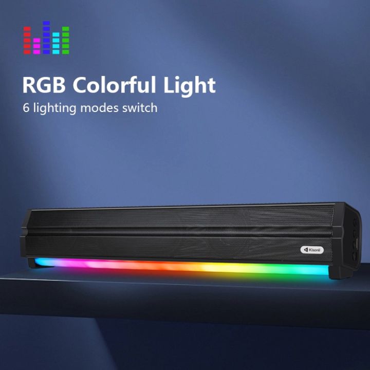 Kisonli Led-802 Rgb Wireless Bt 5.3 Modern Retro Design Soundbar | Daraz.pk