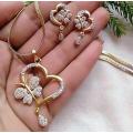 Heart shaped locket and earrings jewelery set for girls And Women. 