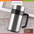 Techmanistan 500ml Vacuum Cup Stainless Steel Insulated Coffee Mug With Tea Filter & Comfortable Handle, Vacuum Double Wall Tumbler Coffee Mug Water Bottle. 