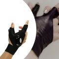 TE Multi-Function LED Flashlight Glove Showing 3 Fingers Cotton High Brightness Illumination Outdoor Sports Lighting Gloves. 