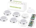 Under Cabinet Lights, Bawoo Wireless LED Puck Lights Remote Control, 4000K Natural White Brightness Dimmable Battery Powered Touch Closet Cupboard Kitchen Wardrobe Lights, 6 Pack (White)Under Cabinet Lights, Bawoo Wireless LED Puck Lights Remote Control,. 