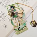 12 Styles Genshin Impact Tassel Pendant Metal Bookmark Raiden Shogun Zhongli Yae Miko Nahida Xiao Journaling Book Clip. 
