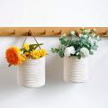 Jute Woven Cotton Flower Basket Wall Hanging Pot Planter Home Storage Basket For Kitchen Tableware Bathroom Sundries Organizer. 