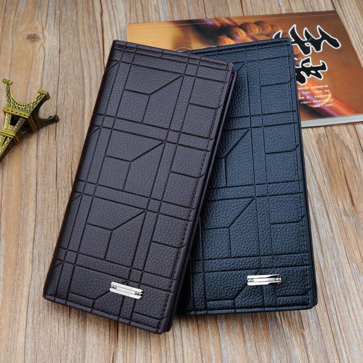 Men s Business Long Purse Thin PU Leather Walle Male Fashion Casual Open Large Capacity Clutch Wallet Surrounding Soft Wallet Daraz.pk