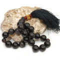 Natural smooth fancy Sulemani Black Aqeeq Tasbih 21 Beads – muslim Agate zikr prayer Sumaimani haqeeq Tasbeeh - handmade 14mm tasbi counter Stress Relaxation. 