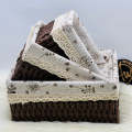 Chocolate Brown Jute & Linen Towel Basket ( SET OF 3 ). 