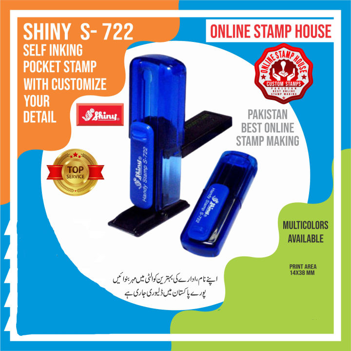 Shiny s-722 size 14x38 mm Handy stamp  Shiny s722 pocket stamp with custom nylon rubber printing