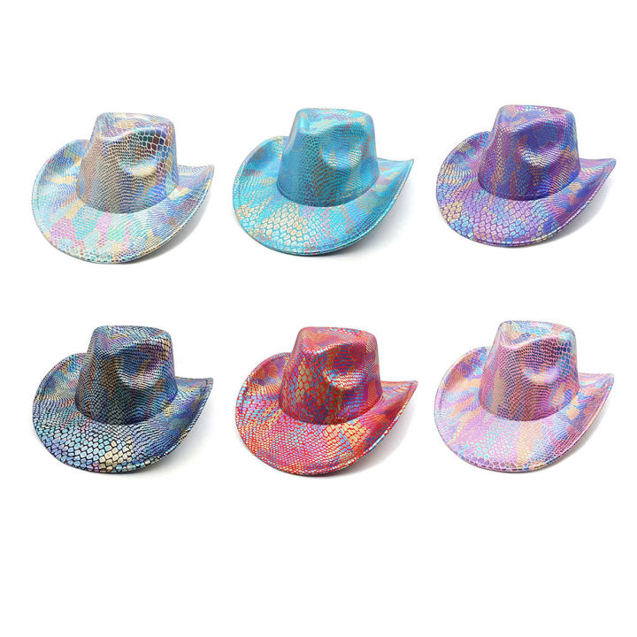 Coloful Cowboy Hat Unique Fantasy Design Shaped Hat Western Hat Party Hats for Birthday Party Wedding Ceremony Graduation