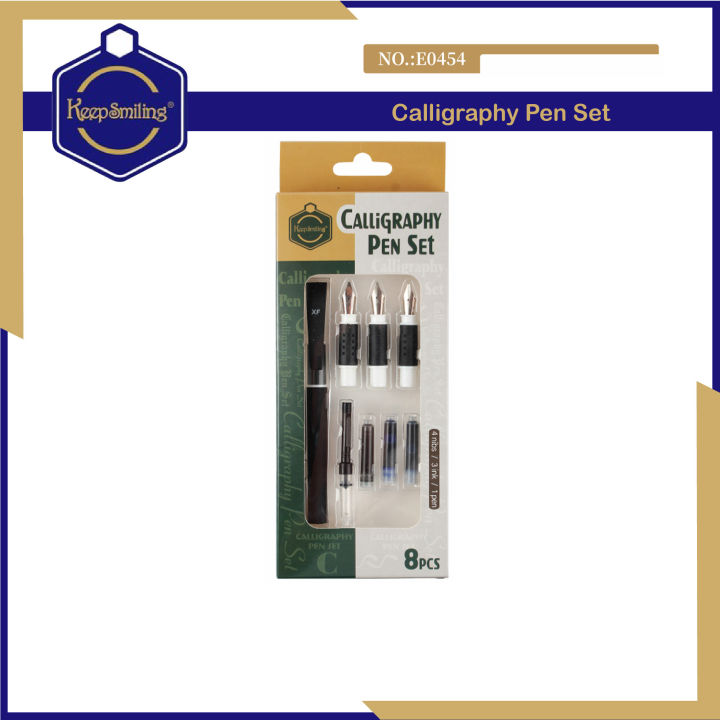 Keep Smiling E0454 8pcs Calligraphy Pen Set(4 nibs,3ink,1pen) Best Pen For Calligraphy
