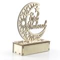 Ramadan Eid Mubarak Islam Moon Star Castle Hollow Letter Wooden Table Decoration With LED String Lights For Home Festival. 