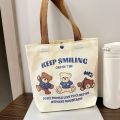 Cute Dancing Bear Women Small Canvas Bag Tote Food Bag Mini Handbags Cute Canvas Bags Cartoon Storage Bag Cartoon Bear Handbags. 