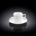 Wilmax England - Set Of 6 - SMALL COFFEE SHOT CUP & SAUCER - 90 ML. 