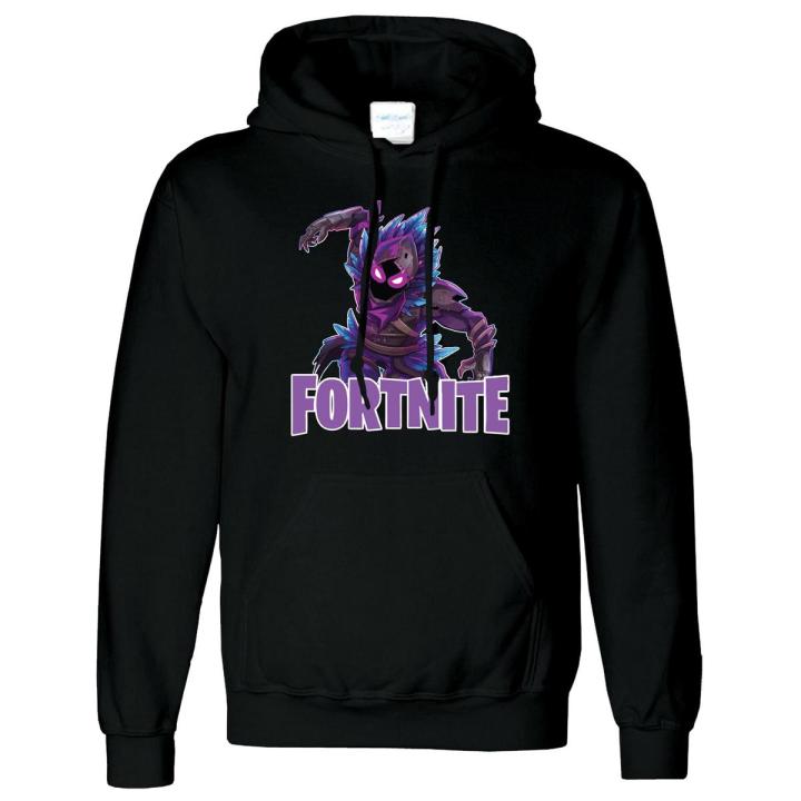 Black Cotton Hoody Fortnite Raven Hoodie For Mens