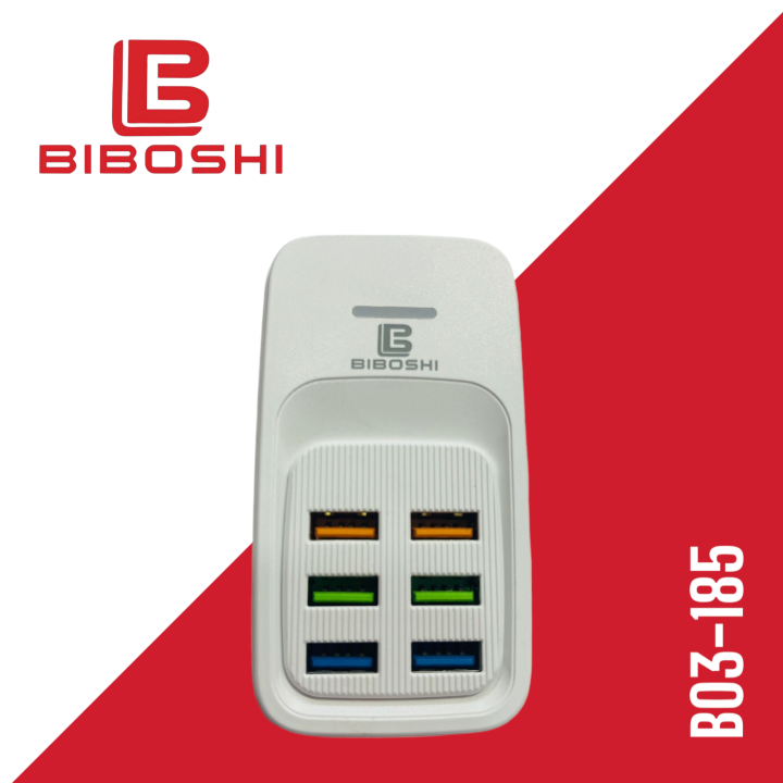 BIBOSHI B03-185 12A Smart Socket 6in1 High Quality Travelling Adapter