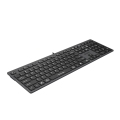 A4tech Fstyler FX50 Scissor Switch Wired Keyboard - Ultra Slim Keycaps - Thin Profile - Aluminum Body - Anti Slip Pads - Multimedia Hot Keys - FN Key - For PC/Laptop/Mac. 