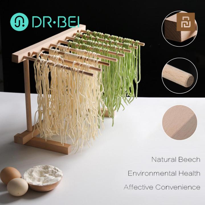 Countertop Pasta Dryer Foldable Wooden Pasta Drying Rack for Homemade Noodles Kitchen Gadget for Quick Drying Spaghetti 8 Arm Noodle Hanger Stand