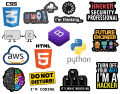 Tech programming stickers, coding stickers, developer stickers, bright stickers,programming decals stickers which make your stuff more attractive and beautiful, Pack of 14 stickers. 