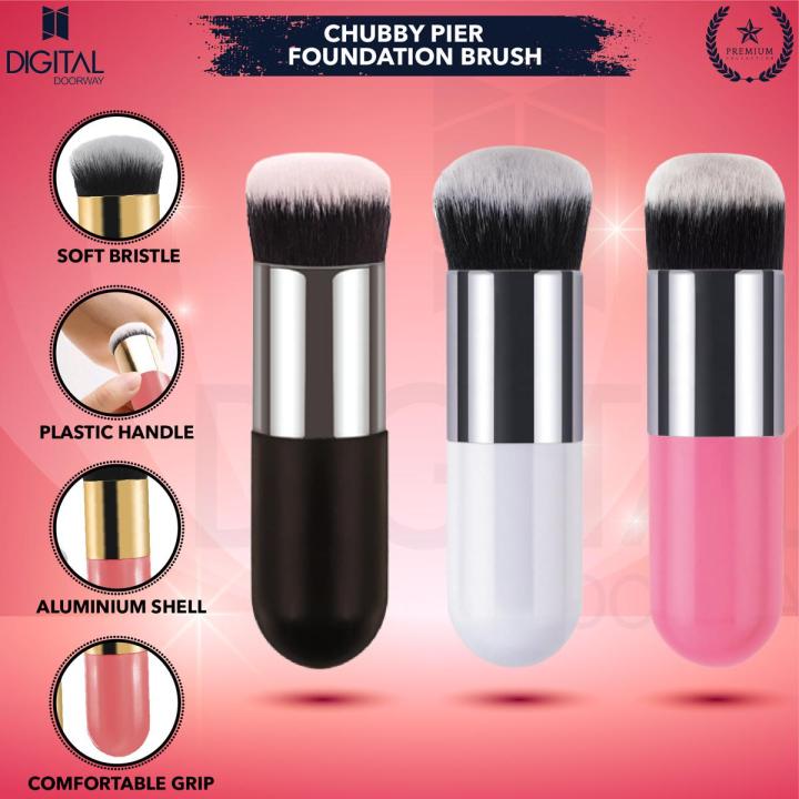Makeup Brush Chubby Pier Foundation Brush Professional Cosmetic Makeup Brushes, Flat Cream Makeup Brushes, Foundation Tool for Blending Liquid Cream or Flawless Powder, Makeup Cosmetic Tool for Blending