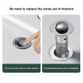 Jump Mechanism Sink Stopper Stainless Steel Bathroom Sink Stopper with Hair Catcher Universal Anti-clog Drain Filter for Home Southeast Asian Buyers' Choice Drain Stopper for Bathroom Sink. 