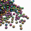 Pack of 25 / 50 / 100 / 150 / 200 / 250 / 300 Pieces | 7mm Mixed Black Colored Round Moon Star Heart Flower Outlined Beads | Used in DIY Jewelry Accessories & Projects. 