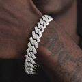 Hip Hop Men Cuban Link Chain Bracelet With Wrist Watches Bling Iced Out Chain Full Rhinestone Paved Crystal Bracelets Jewellery. 