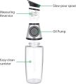 Premium Glass Oil and Vinegar Dispenser, Kitchen Oil Pourer, Clear Glass Oil Bottle with Scale, 500ml. 