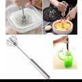 Kitchen Egg Whisk Manual Beater Mixer Hand Stainless Steel Rotary Blender - Miracle Push Whisk Mixer. 