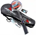 Badminton Racket Set 2 Pcs, Aluminum Carbon Badminton Racket with Shuttlecock 3 Pcs, With Bag Badminton Kit, Black. 
