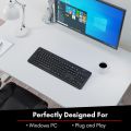 Macally Wireless Keyboard - 2.4G Ergonomic Full Size Keyboard Wireless - Wireless USB Keyboard for Laptop Windows PC Windows Desktop Computer - Black  ~ PATELWALA. 