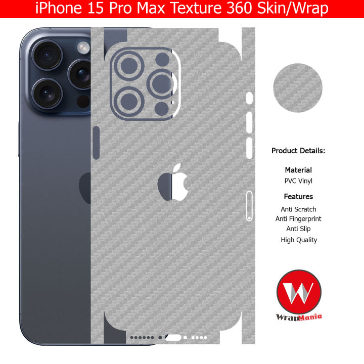 iPhone%2015%20Pro%20Max%20Skin/Wrap%20360%20Protection%20Sheet/%20Carbon%20fiber/%20Matte/%20Transparent/%20Lamination%20Back%20And%20Sides%20Included%20Camera%20Skin%20-%20Image%203