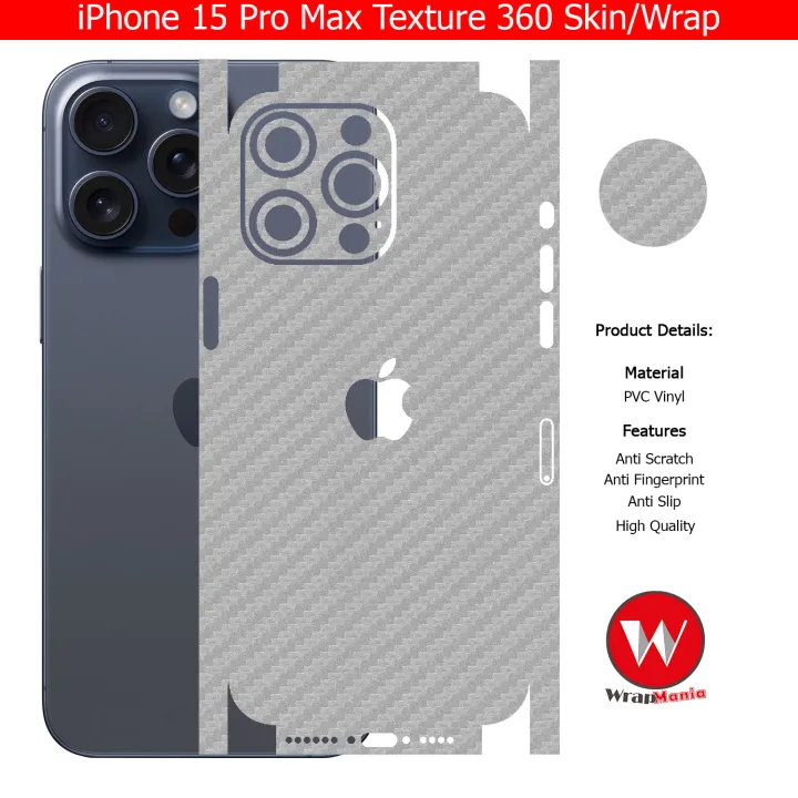 iPhone%2015%20Pro%20Max%20Skin/Wrap%20360%20Protection%20Sheet/%20Carbon%20fiber/%20Matte/%20Transparent/%20Lamination%20Back%20And%20Sides%20Included%20Camera%20Skin%20-%20Image%203