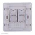CAT6 Data Wall Outlet Face Plate 2 Port RJ45 Ethernet Network Data Socket. 