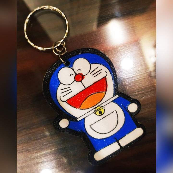 Doraemon 3d Stereoscopic Cartoon PVC Keychain Cute Anime Key Chain Bag Charm Keyring Jewellry Kid Toys Party