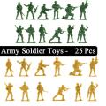 25 Pcs - Mini Army Soldier Toy Set - Military Force Action Figure Toys For Kids Boys and Girls. 