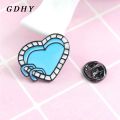 GDHY Heart Shape Blue Swimming Pool Brooch Pool Enamel Pin Cartoon Backpack Hat Badge For Loves Kids Friends Jewelry. 