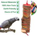 BIRD AMAZON Parrot Toys for Medium Birds, Cardboard Bird Toys African Grey Parrot Toys, Natural Wooden Bird Cage Chewing Toy with Clip for Small Medium Parrots and Birds Cockatiel Conure. 