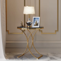 Handmade X-Base Stainless Steel Round End Table - Versatile Round Pedestal Side Table, Perfect Center Table for Living Room, Sofa Side Table - Ideal Serving, Accent, and Wooden Nesting End Table. 