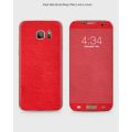 Samsung S7 Phone Skin Front Back And Sides Red Classic Leather Texture Skin. 