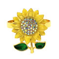 6PCS Napkin Rings Sunflower Holder Diamond for Christmas, Birthday. 