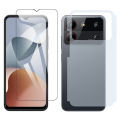 ZTE Blade A54 Glass Protector Polish Screen Tempered + Back Protector Carbon Fiber Matte Soft Skin Sheet For ZTE Blade A54. 